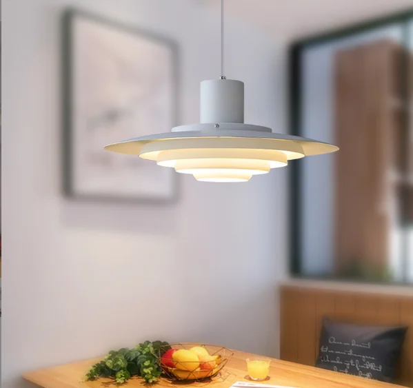Movable dining room long pole single head chandelier Bauhaus kitchen table light designer bedroom study