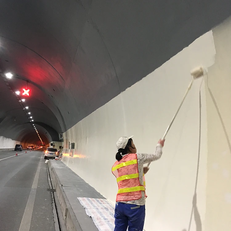 Self-cleaning concentrating light and increasing brightness paint for tunnel
