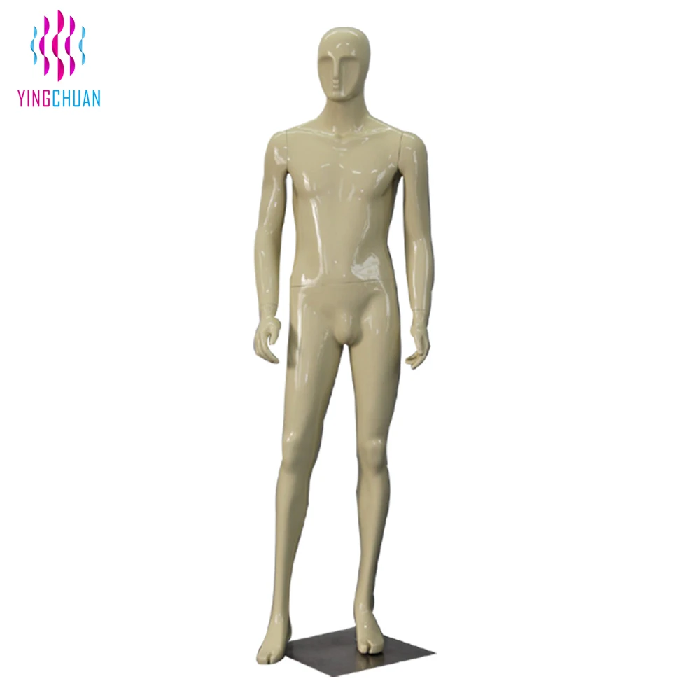 Adjustable fiberglass muscle male mannequin with penis