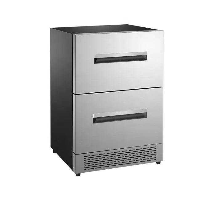 Outdoor Two Drawer Outdoor Rated Refrigerator, Stainless Steel