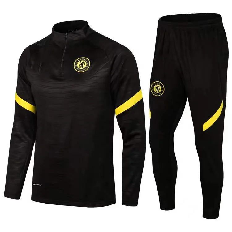 SDS-073 Wholesale Men Blank Long Sleeve Soccer Tracksuit Wear Custom Jersey 2021/ 2022 Football Uniform Set
