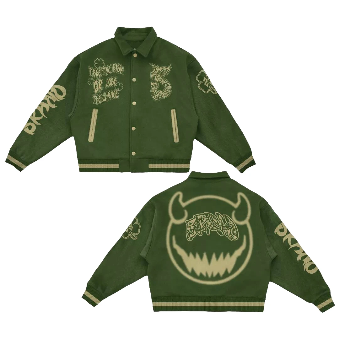 Custom Streetwear Vintage Casual Polar Fleece  Fashion Baseball Letterman Red Varsity Jacket Unisex