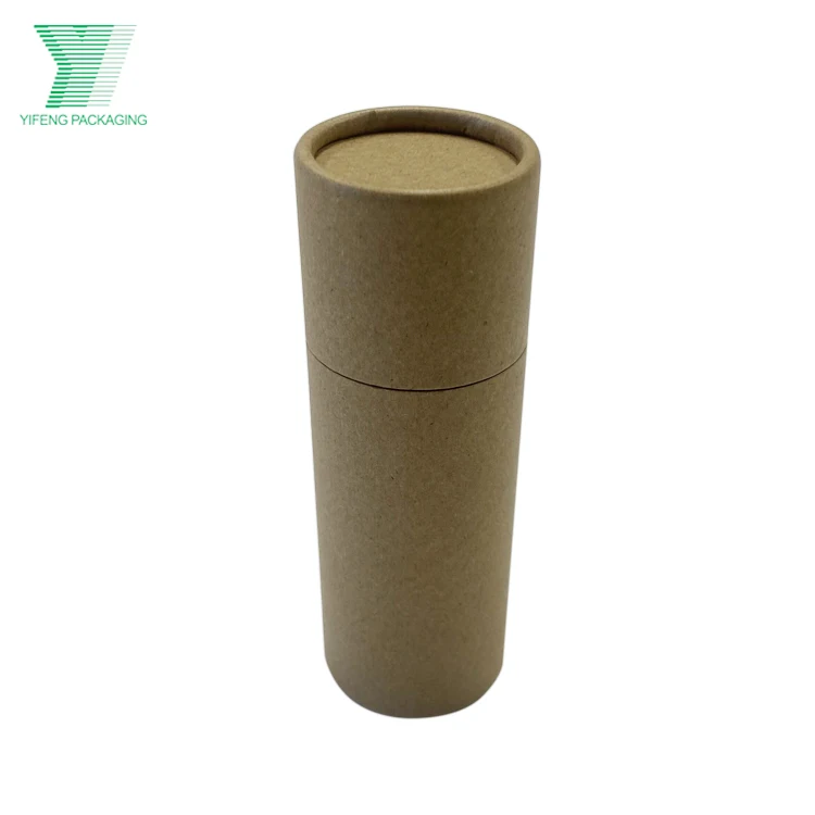 Biodegradable Empty Kraft Cardboard Push Up Deodorant Containers 2.65 oz paperboard tubes Push Up Lip Balm Tube Box