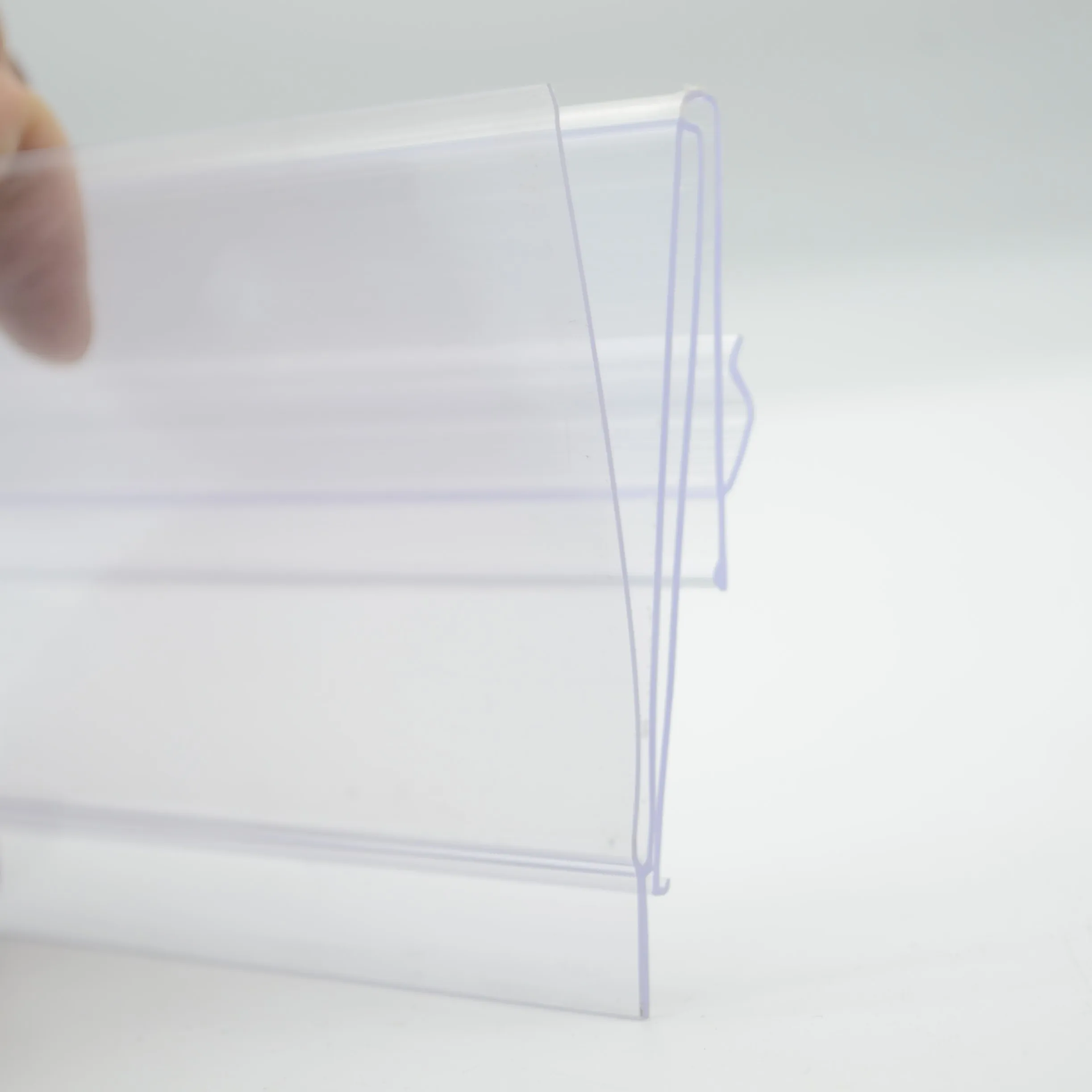Transparent extrusion plastic strip PVC plastic price label holder price label shelf talkers for supermarket shelves