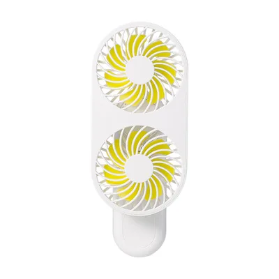 Best cooler Summer Mini Handheld Rechargeable Cool Air Fan Portable Pocket Fan Double Heads Mini Fan
