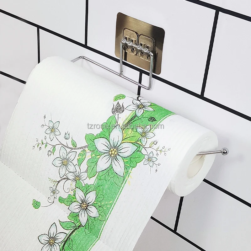 Wholesale Household Cleaning Kitchen Paper Spunlace Embossed Pattern Nonwoven PP Wood Pulp Dish Cloth Rolls