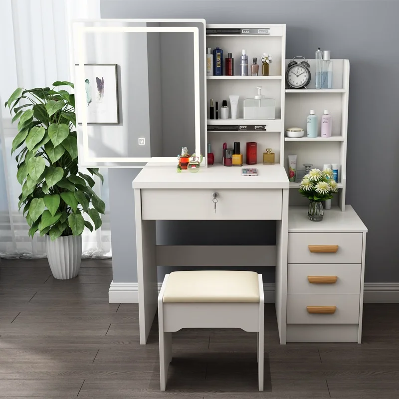 Modern Casual All-In-One Small Dressing Table Storage Cabinet for Personal Use Mini Makeup Vanity for Small Apartments