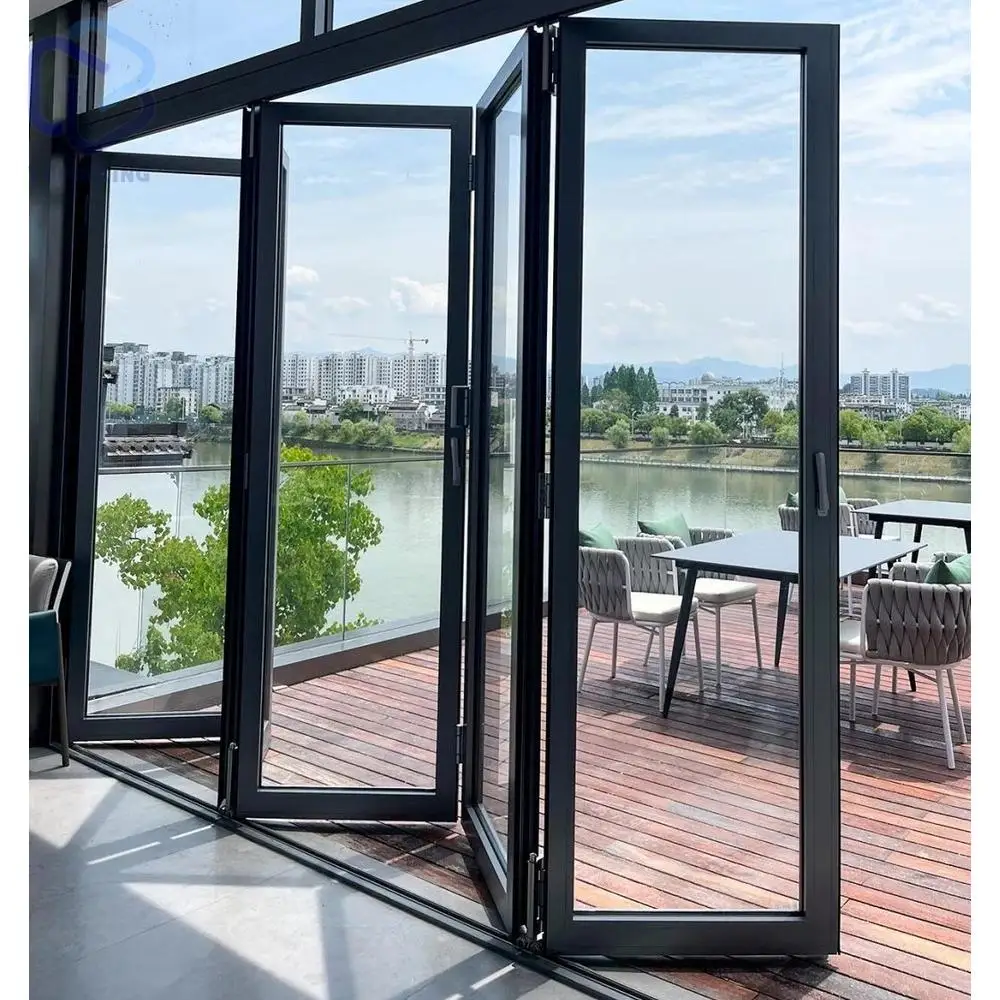 Frosted price bifolding and windows metal slide fold glass folding patio swing accordion aluminium sliding exterior bifold door
