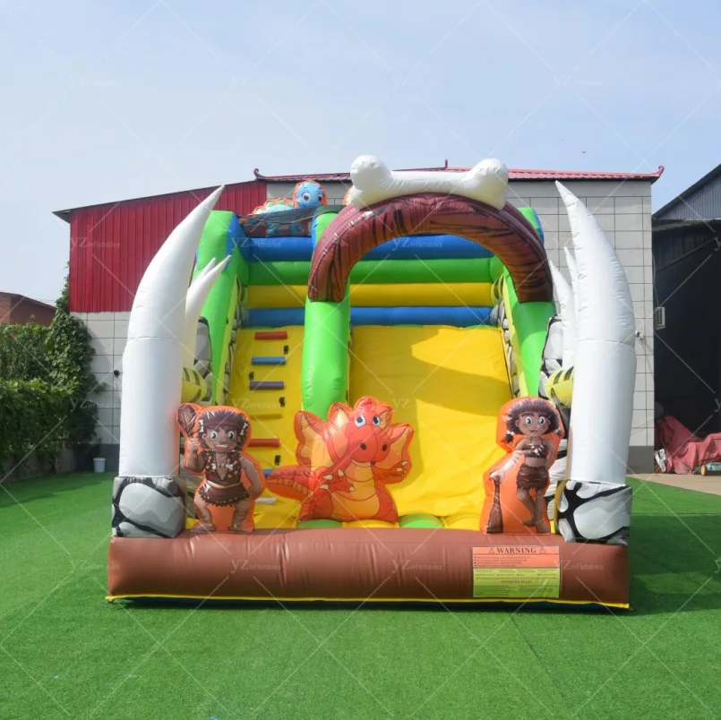Dinosaur Inflatable Slide for Kids - Giant Bouncy Outdoor Play Slide, Fun Dino-Themed Bounce House for Backyard & Parties