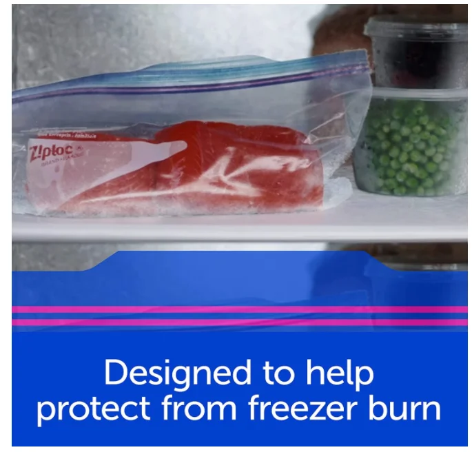 Food Grade  Custom Large Reusable Gallon Food Storage Zipper Ldpe Plastic Saddle Slider Ziplock Freezer Bags