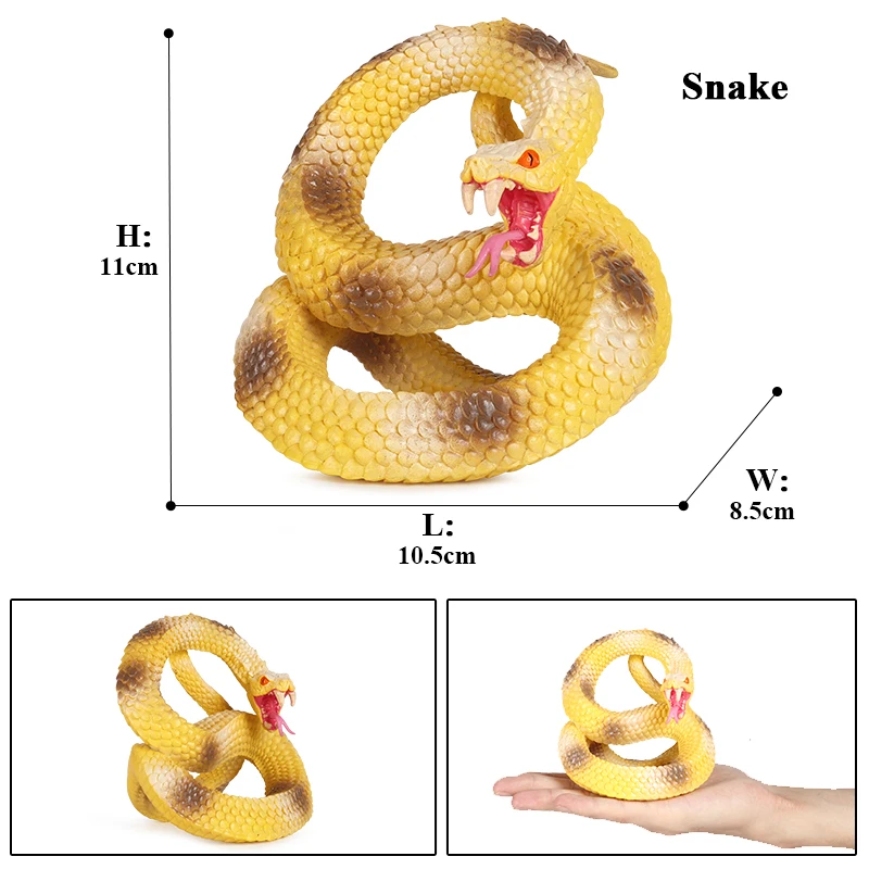 Oenux Wholesale PVC Wild Animal Action Figures Snake Model Figurines Party Decoration Kids Xmas Halloween Gift With Box