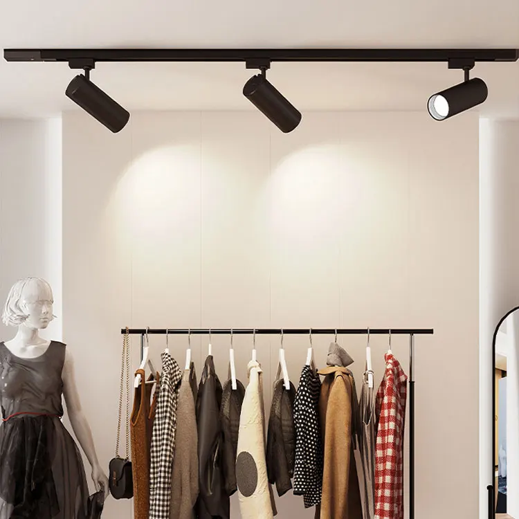 Modern Led Track Lights Angle Adjustable Aluminum Track Spot Lighting System Rail Lamp COB 20W 30W 40W Shop Store Light