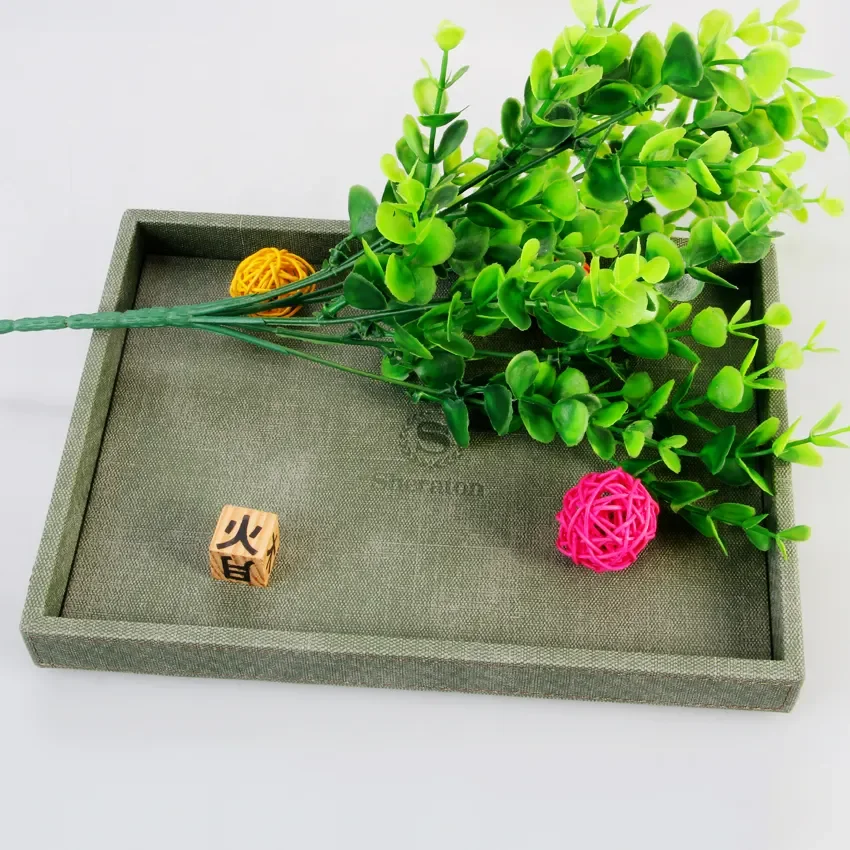 Factory Wholesale Custom Trays Genuine Leather or Pu Leather Restaurant Trays Hotel