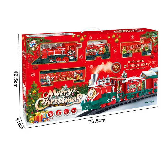 Shantou Train Set Toy for Kids Christmas Gift DIY Track with Light & Sound ABS & PC Material Battery Operated Railway Toys