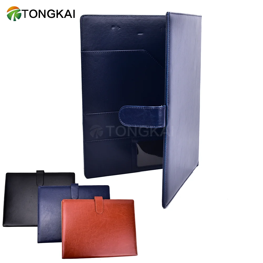 Hot Selling Wholesale Business A5  PU Leather File Folder Portable Desk Organizer Padfolios Customizable