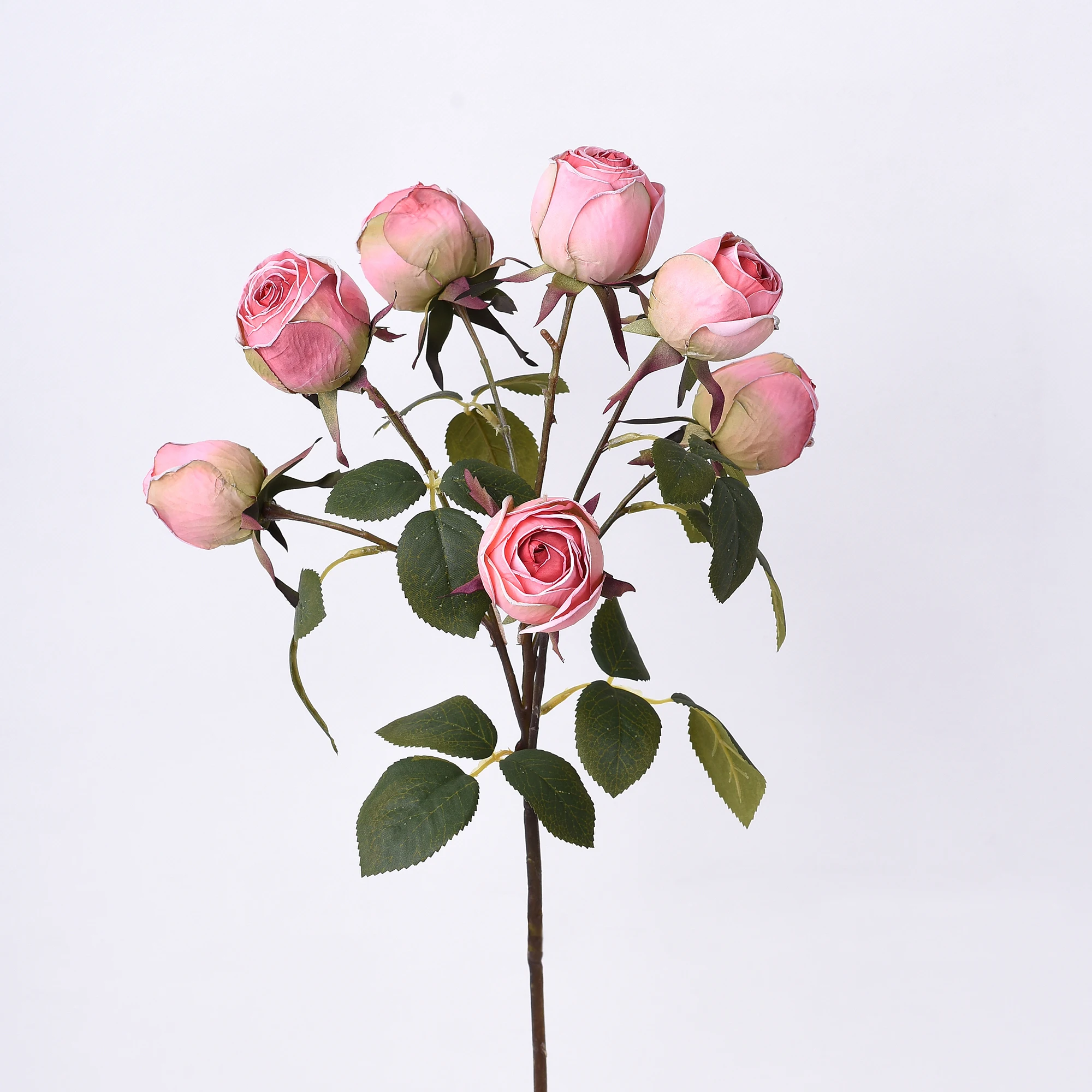 Factory price super nice Very lifelike Party wedding home decoration christmas Single Rod 7 artificial multiflora rose