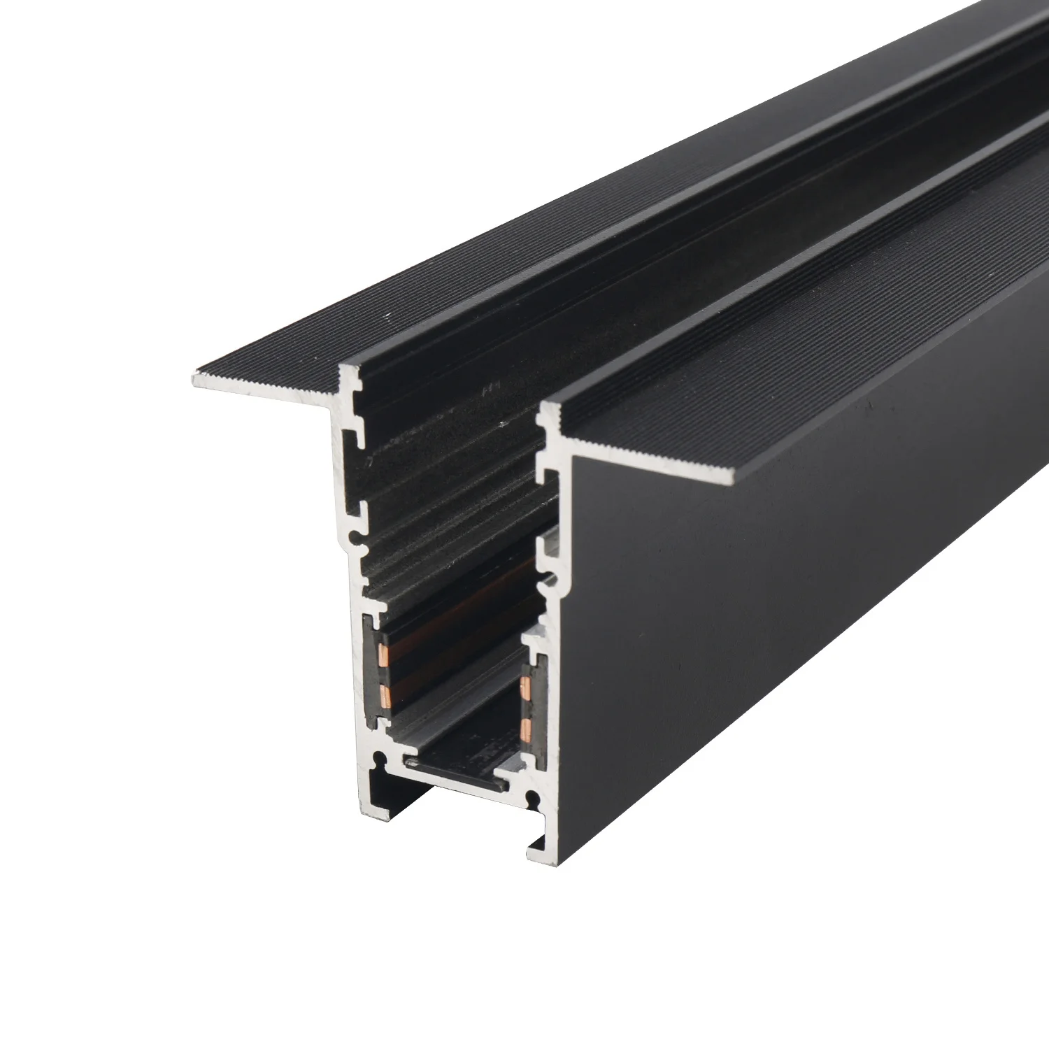  Black Recessed Embedded Magnet Track Rail System For Magnetic Lights
