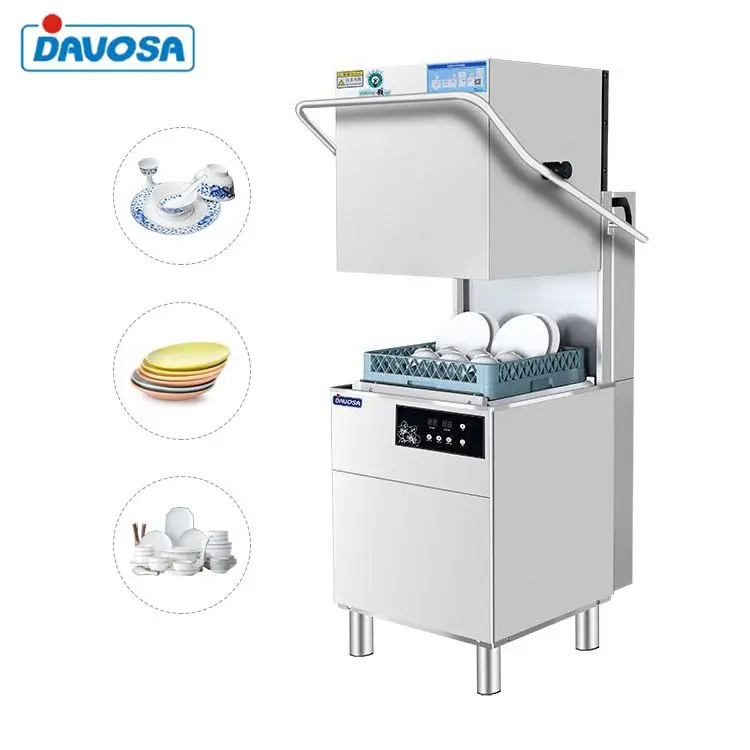 9.8KW 220V/380V Food-Grade 304 Stainless Steel Commercial Dishwasher for Restaurant