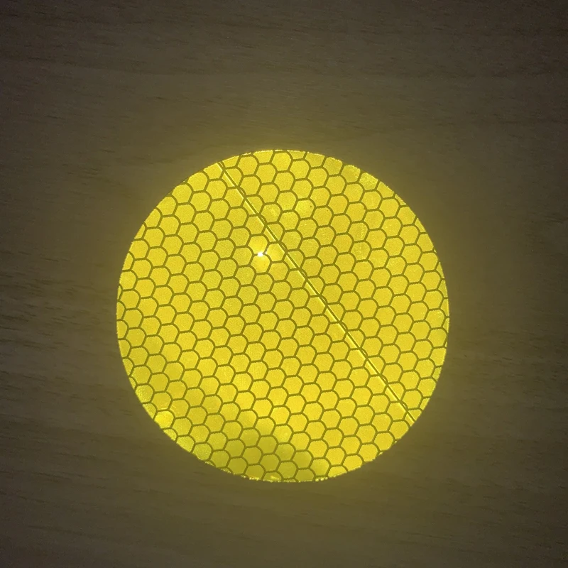 Fluorescent Yellow Green Round Reflector Sticker for Car