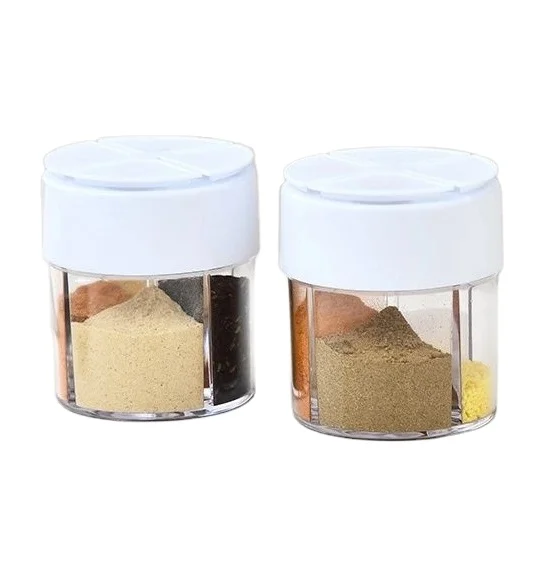 120ml 4 in 1 Multi-chamber Spice Jar Spice Container Wholesale Plastic Se Customized PS Plastic Food Storage Containers 25 Days
