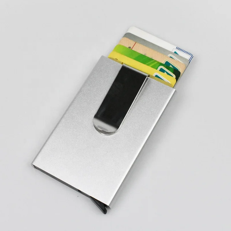  Мужской тонкий кошелек с RFID-блокировкой держатель для кредитных карт автоматический зажим