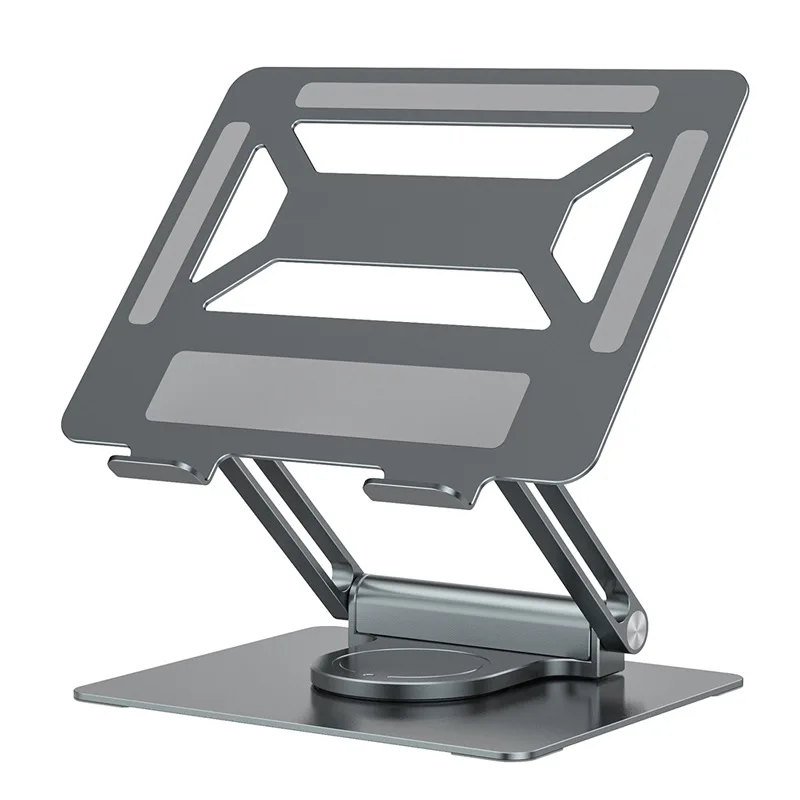 Aluminium 4 in 1 HUB 360 Rotation Laptop Stand Holder USB 3.0 HUB Foldable & Adjustable Portable for Office Use