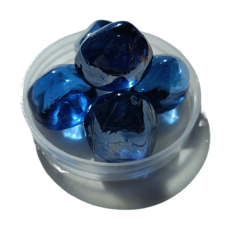 Langfang светло-голубые огненные стеклянные бусины с каминным стеклом или пейзажным