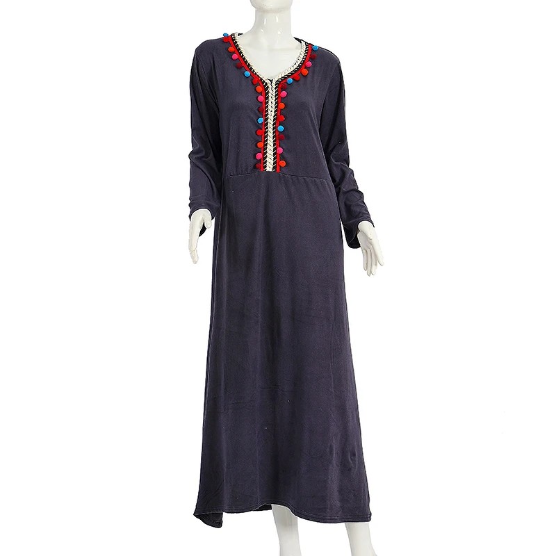 New Design Burqa Plus Size Summer Fashion Abaya Dubai Modern Long Sleeve Robe Traditional Muslim Women Comfortable Dress