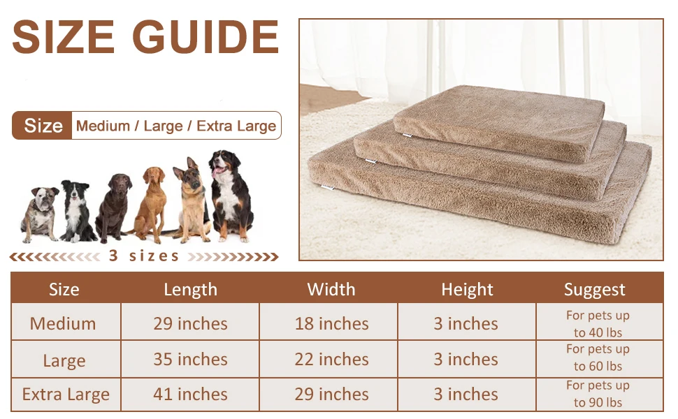 Waterproof Memory Foam Dog Pet Bed with Washable Cover Pet Soft Bed Dog Cat Sleeping Memory Foam Pet Beds