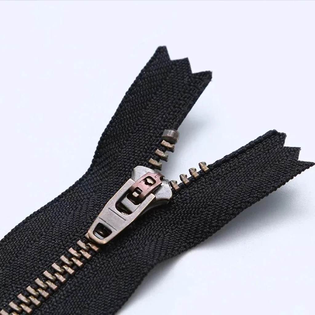 Durable metal zipper 3# 5# 7# factory direct sale auto lock slider zinc alloy nickel color metal zipper for jean