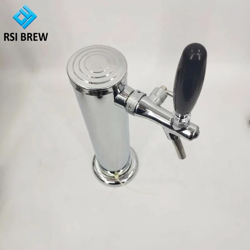 Stainless Steel Draft Beer Kegerator Tower With 1/2/3/4 Tap Faucet Kits