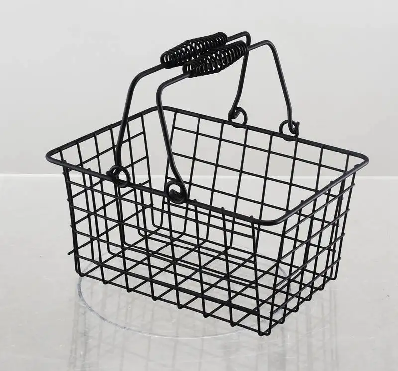Creative Countertop Iron Black Table Organizer Vegetable Mesh Bowl Kitchen Storage Metal Wire Fruit Basket