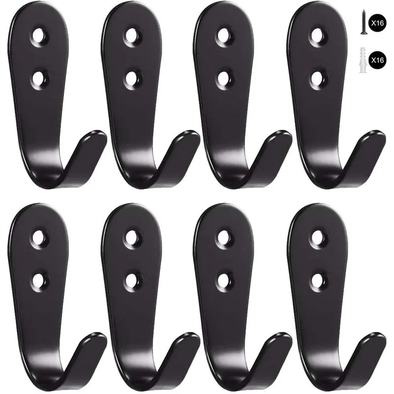 Heavy Metal Single Coat Hanger Hook Wall-mounted Garage Bathrobe Hat Jewelry Rack Home Use Also Great Bags Towels Decorative