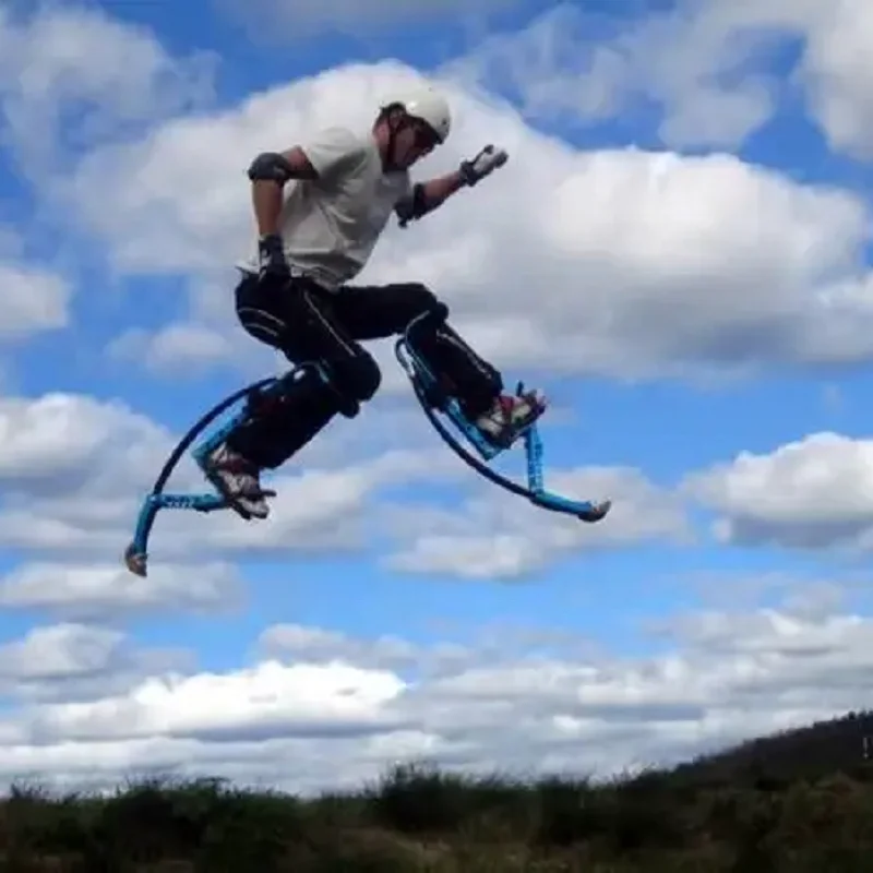 Aluminum alloy fiberglass running and jumping spring jumping stilt shoes fitness sports equipment