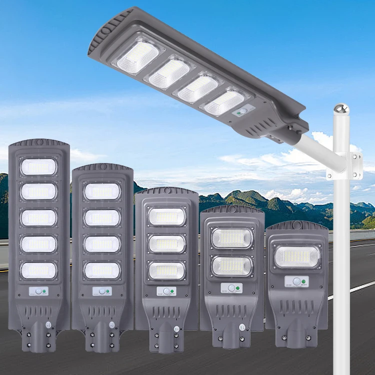 Intelligent Remote Control Outdoor Ip65 Waterproof ABS  30w 60w 90w 120w 150w All in One Integrated Solar Led Street Lamp