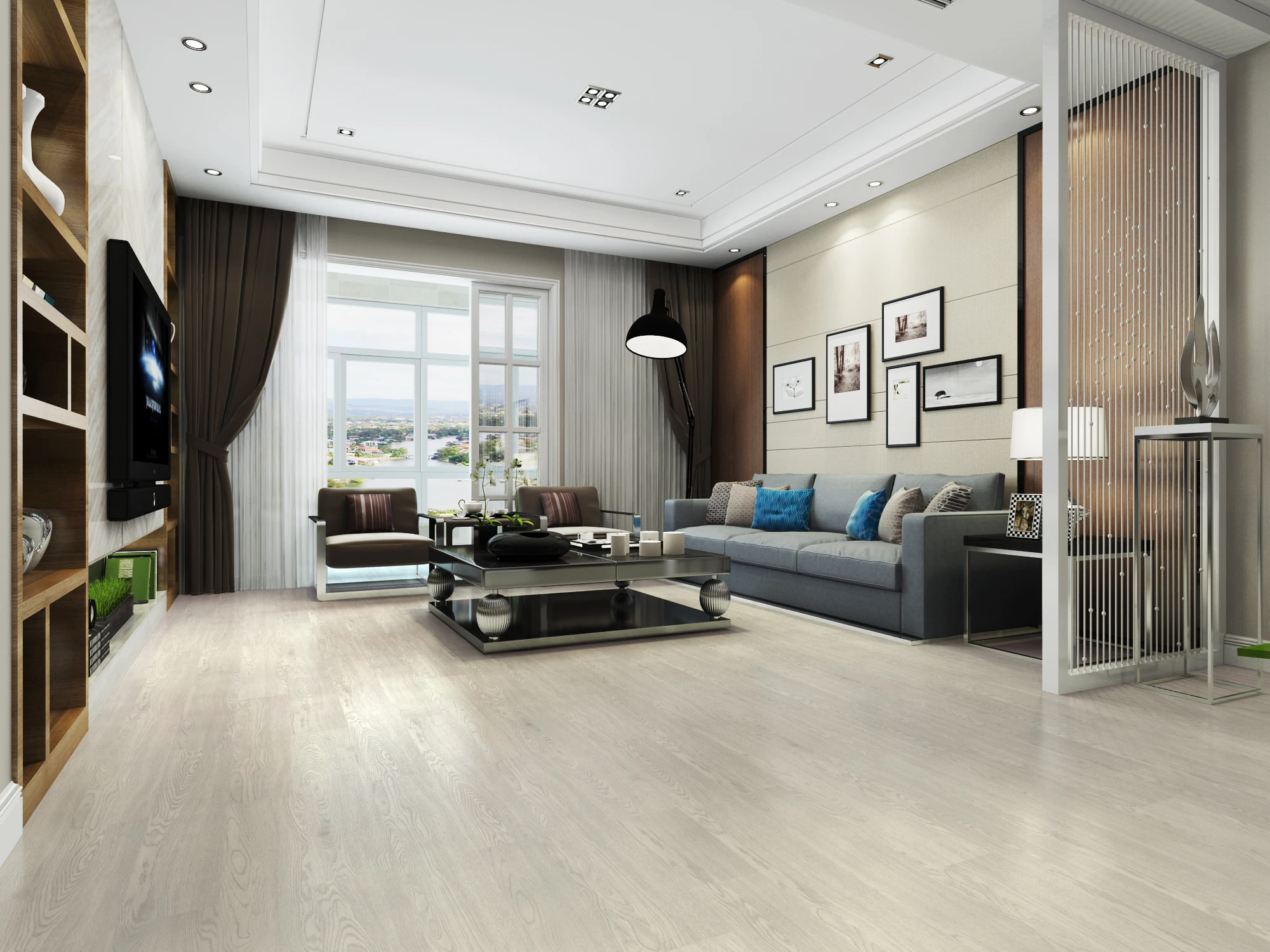 
New Design Waterproof Plastic Glue Back LVT Flooring Custom Size Thickness 