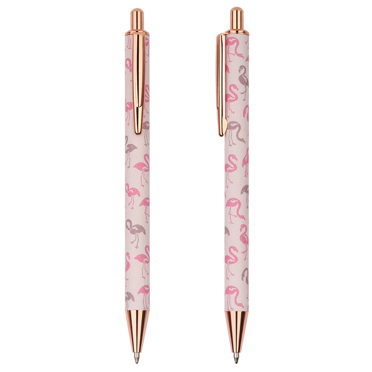 Wholesale Custom Logo With Flamingos Design Metal Ballpoint Pens Manufactures