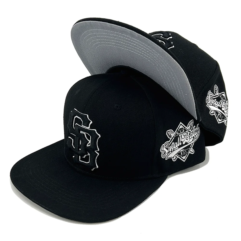 Custom 3D embroidery High Quality Snapback Cap Hip Hop Baseball Hat Flat brim Cap