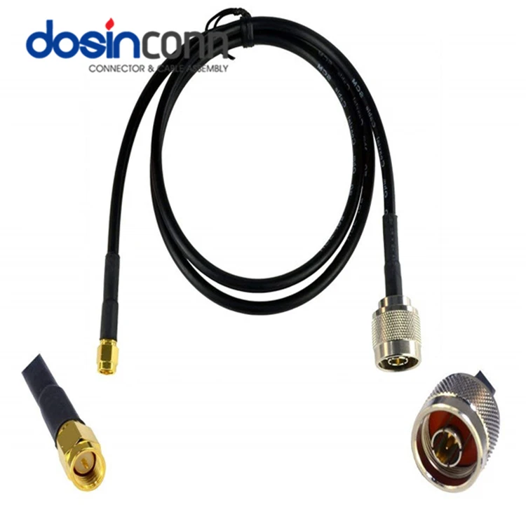 Male Straight Right Angle LMR195 Assembly 1m for 3g 4g Lte Rf Radio Type N to SMA RF Coaxial Extension Cable RG400 (1600164665285)