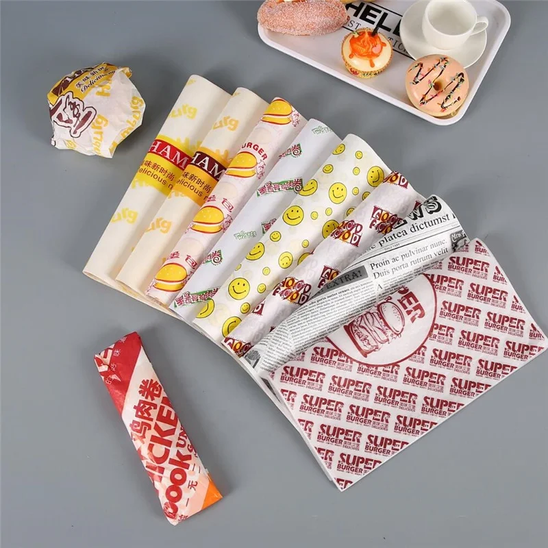 Food Butter Wrapping Packaging Deli hamburger Wrapper Burger Wrap Greaseproof Sandwich