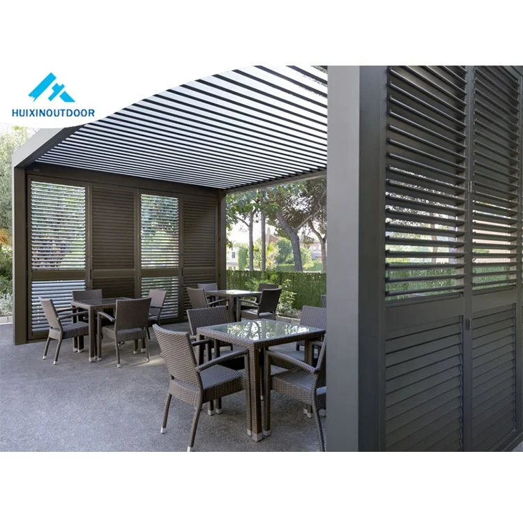 Roof Gazebo Aluminum Gazebo Best Price Metal Wholesale Metal Waterproof Electric Aluminum Pergola 10Year