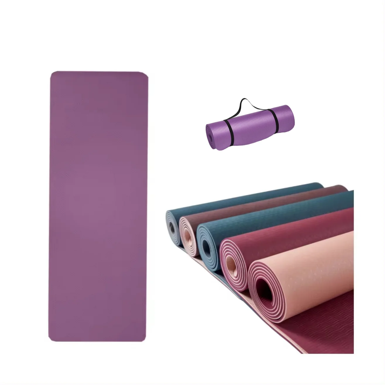 Tpe Yoga Matt De спортивный тренажерный зал Yogamatt Противоскользящий 6 мм Пользовательский логотип УФ печать экологически чистый двухслойный Коврик для йоги