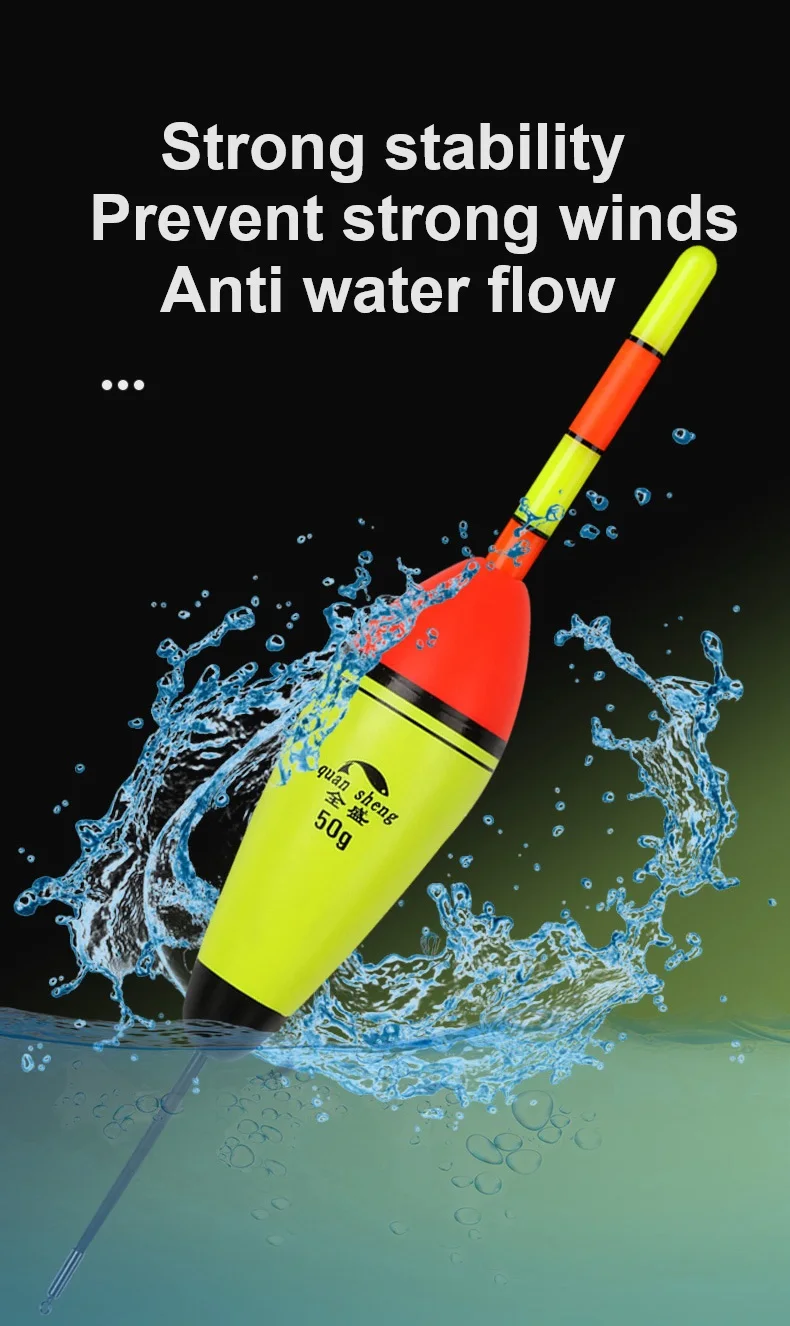 5g-100g Wholesale Sea Fishing Electronic Eva Foam Glowing Bobbers Fishing Floats Long Vertical Luminous Glow Led Fishing Floats