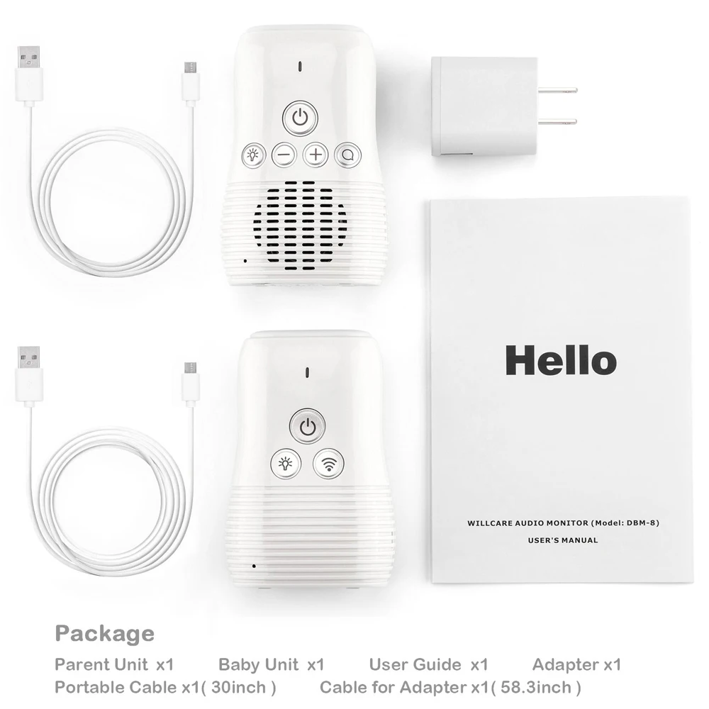 2.4GHz Long Range Smooth Night Light Baby Monitor with Two-Way Audio