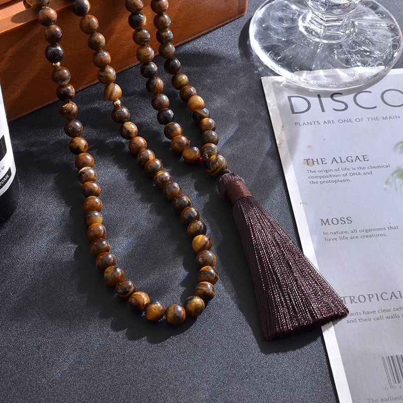 Tiger Eye Amazon Stone Islamic Muslim Tasbih 99 Beads Bracelet Men and Women Rosary Jewelry
