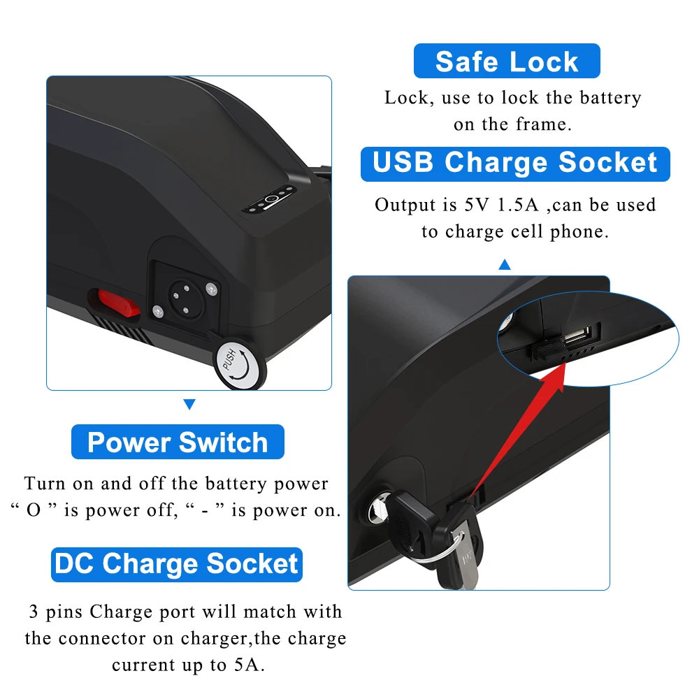 UK Stocked Hailong 52V 20Ah Power Bicycle Down Tube Frame Akku Charger 21700 Lithium Lon Electric Bike 52v Ebike Battery Pack