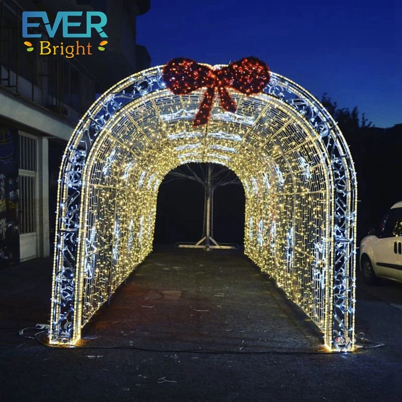 Christmas Hot sale outdoor use metal frame ip65 high waterproof tunnel 3d large christmas motif light
