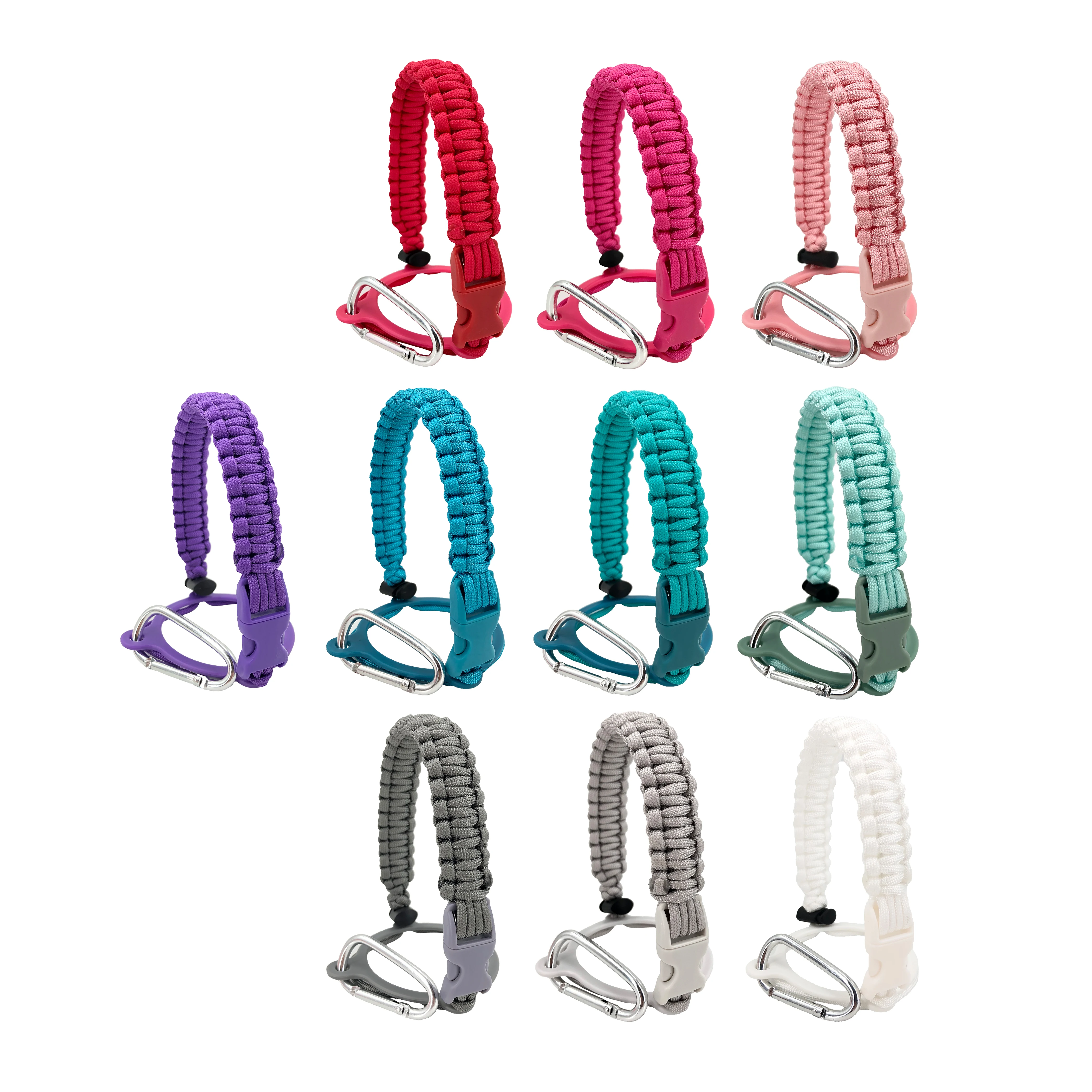 Paracord Water Bottle Handle Survival Strap Cord  with Safety Ring Carabiner Bottle Strap for Walking Hiking Camping