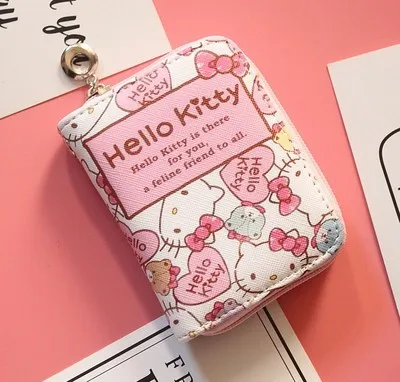 Кошелек для мелочи hello kitty с милым мультяшным рисунком Женский студенческий мини-кошелек на молнии Короткий держатель карт