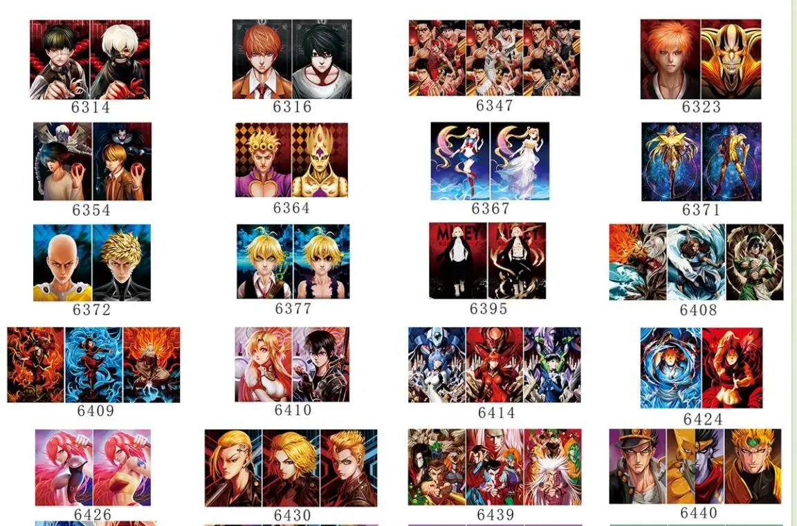 8 Styles Anime PVC Posters 3D Lenticular Poster Jujutsu Kaisen DBZ Goku 3D Hologram Motion Cartoon Print Wall Art